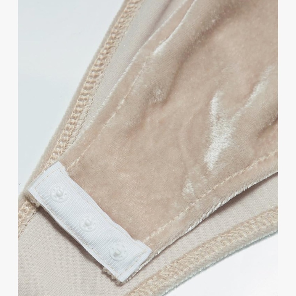 NWT Choies Plunge Neck Strapless Cross Back Velvet Bodysuit - Picture 4 of 11